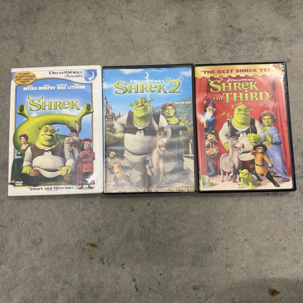 DreamWorks Shrek DVD Lot Shrek 1,2 & 3